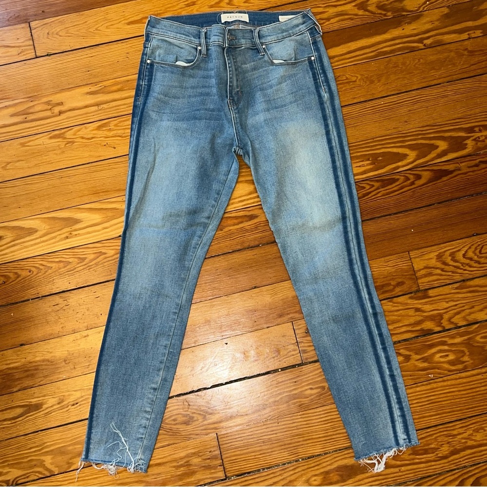 Pac Sun blue jeans with blue stripe down side